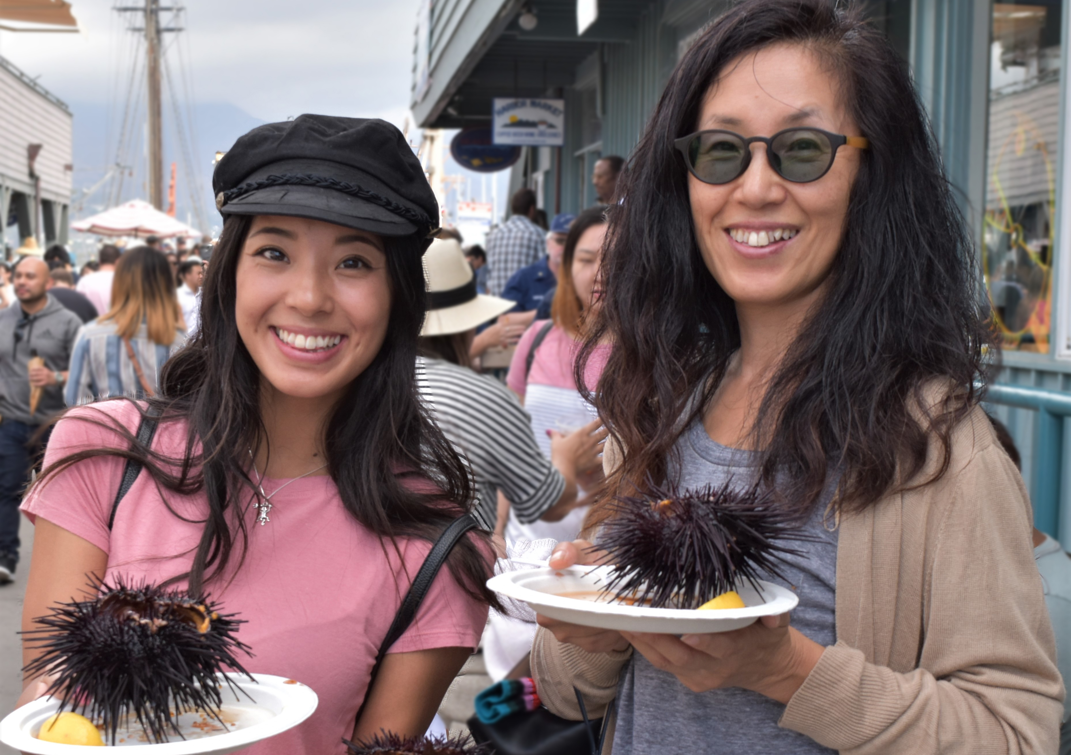 Two women enjoy Uni (Sea Urchin)