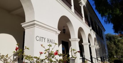 City Hall from De la Guerra Plaza