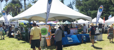 The City of Santa Barbara tent at the earth day festival 