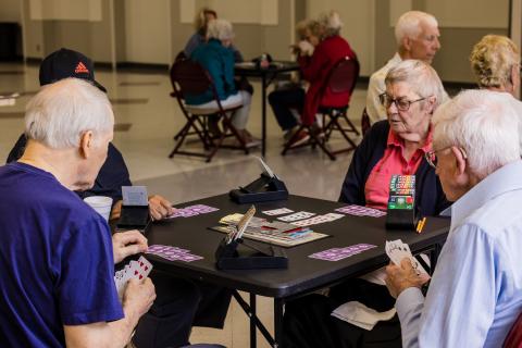 Community members play Duplicate Bridge at the Westside Neighborhood Center