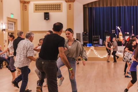 Swing dancing at the Carrillo Ballroom