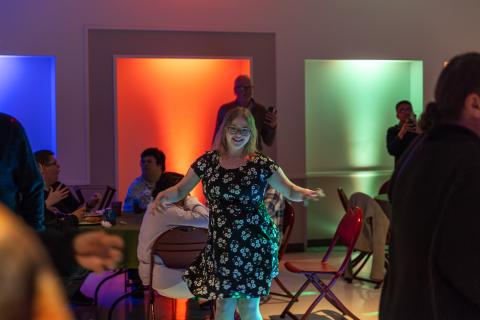 Participant dances at the Adapted Spring Fling Dance