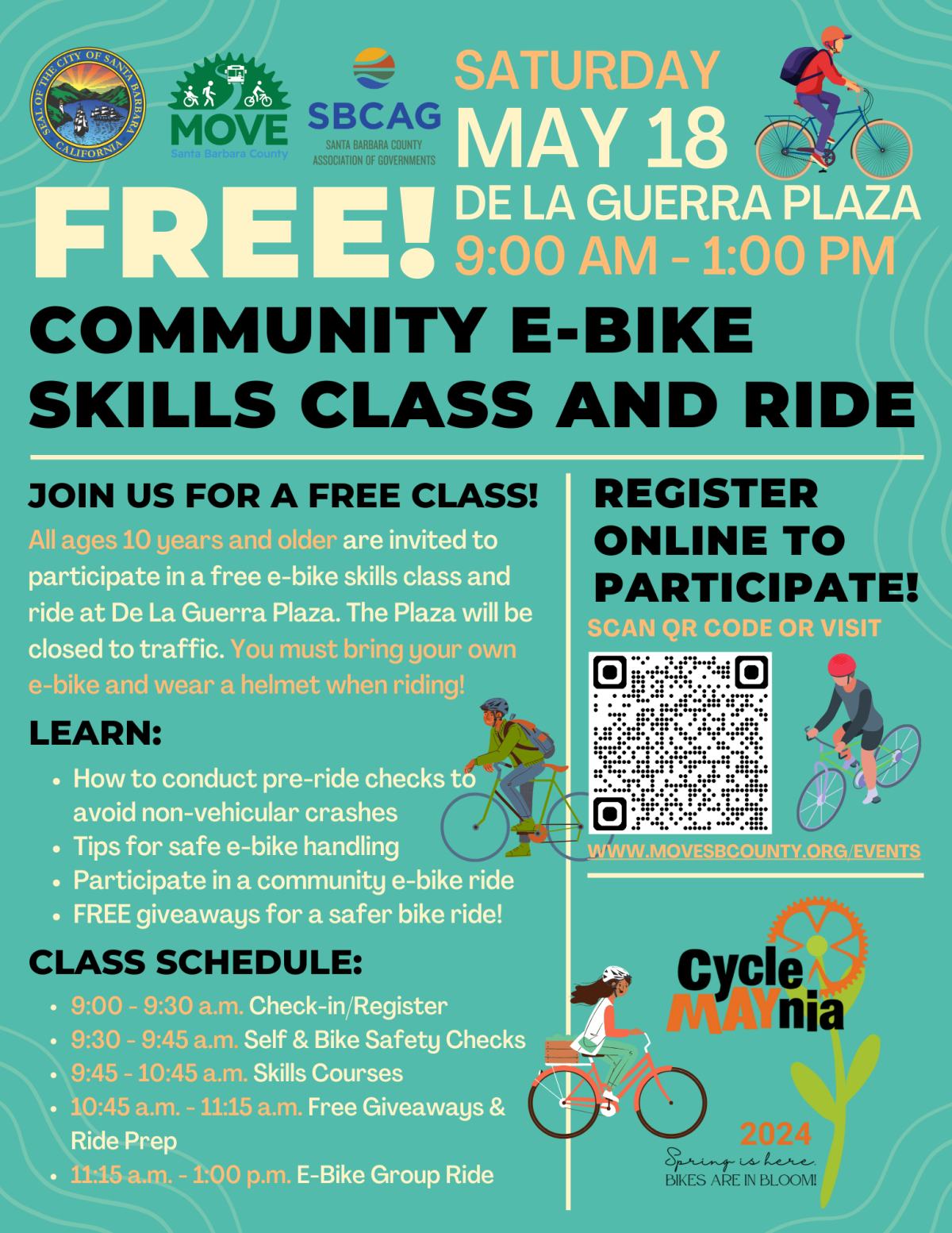 Flyer for the event with bicycle illustration