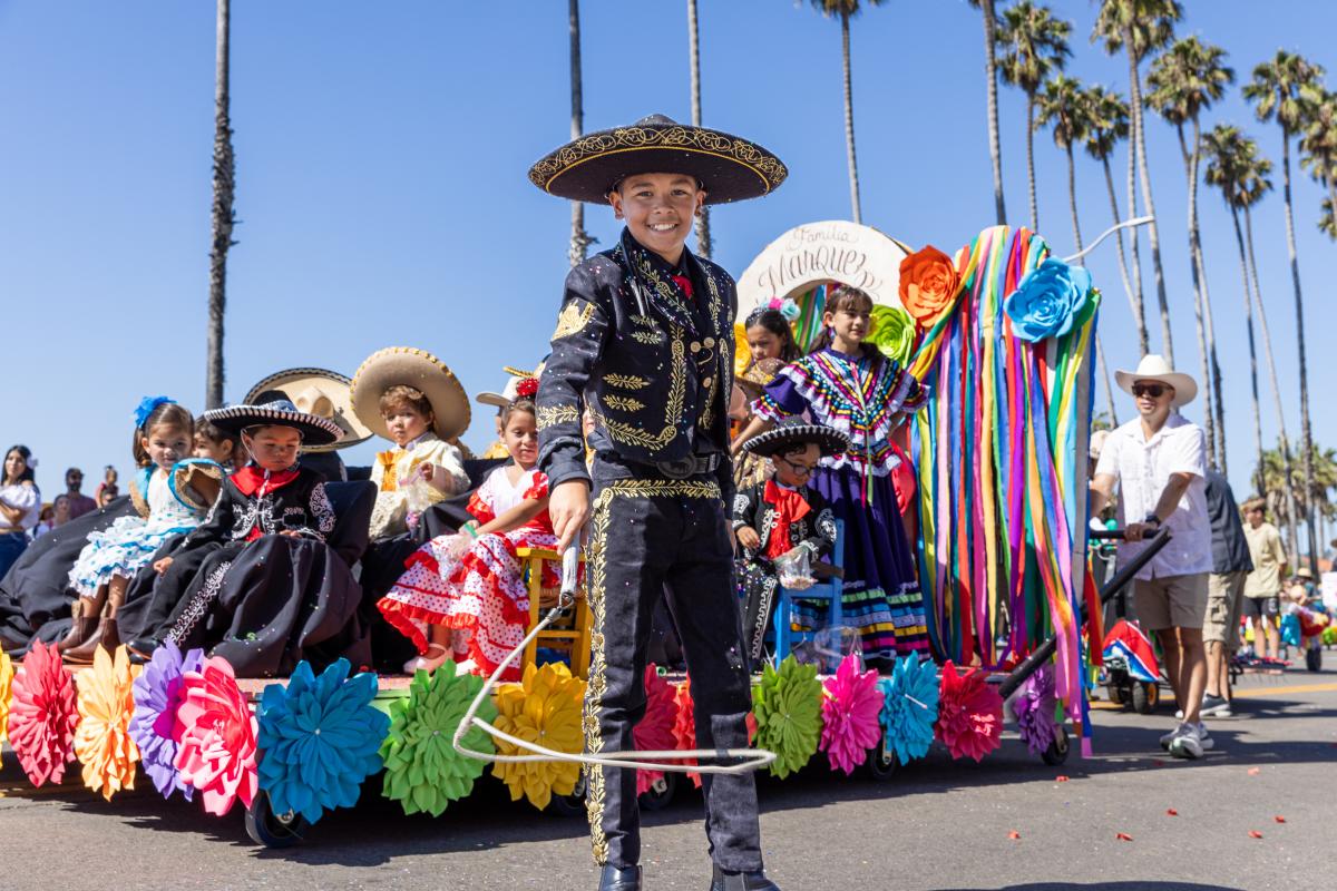 Children's Fiesta Parade float with colorful decorations