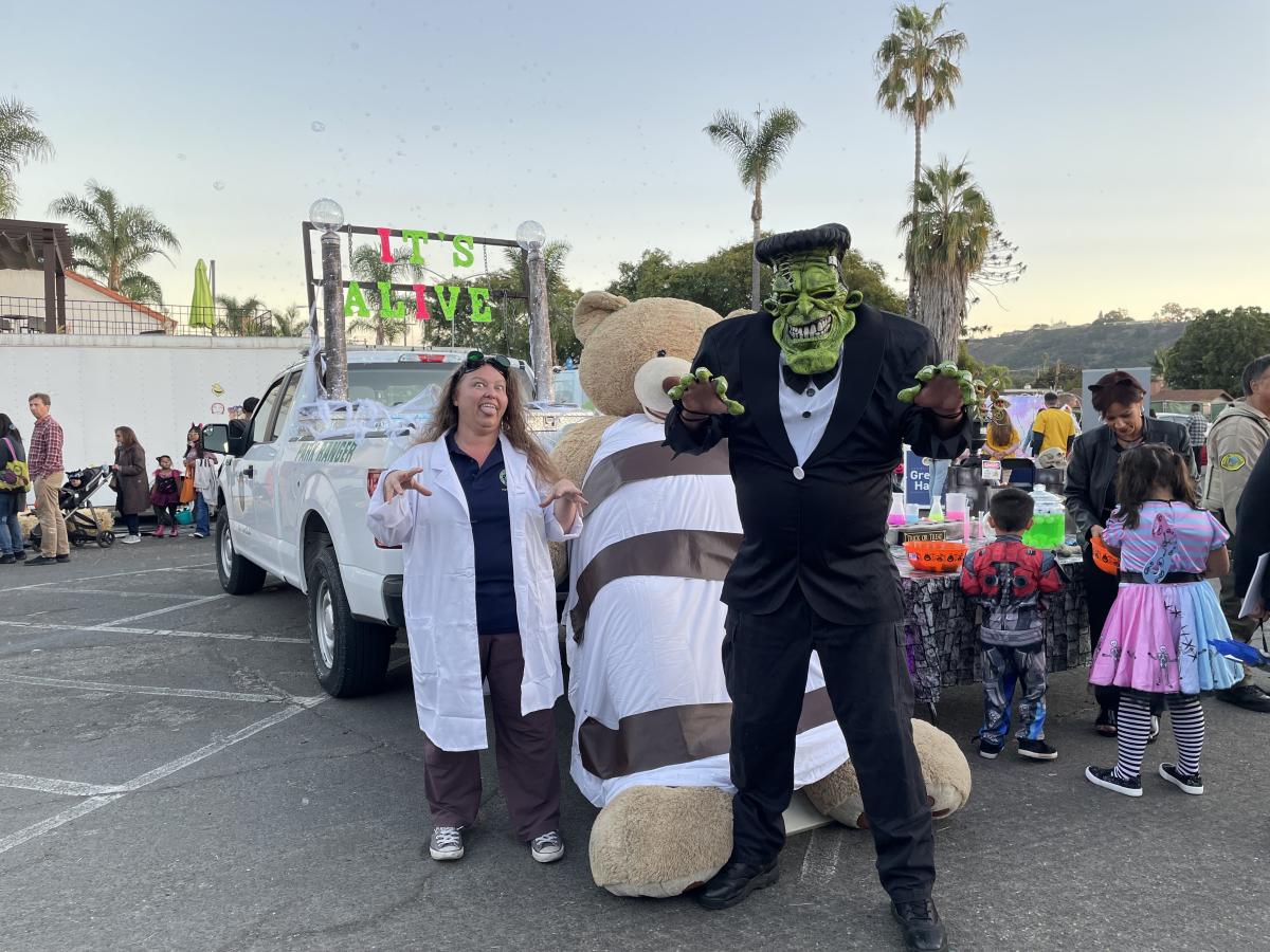 Park Rangers' festive Trunk or Treat display